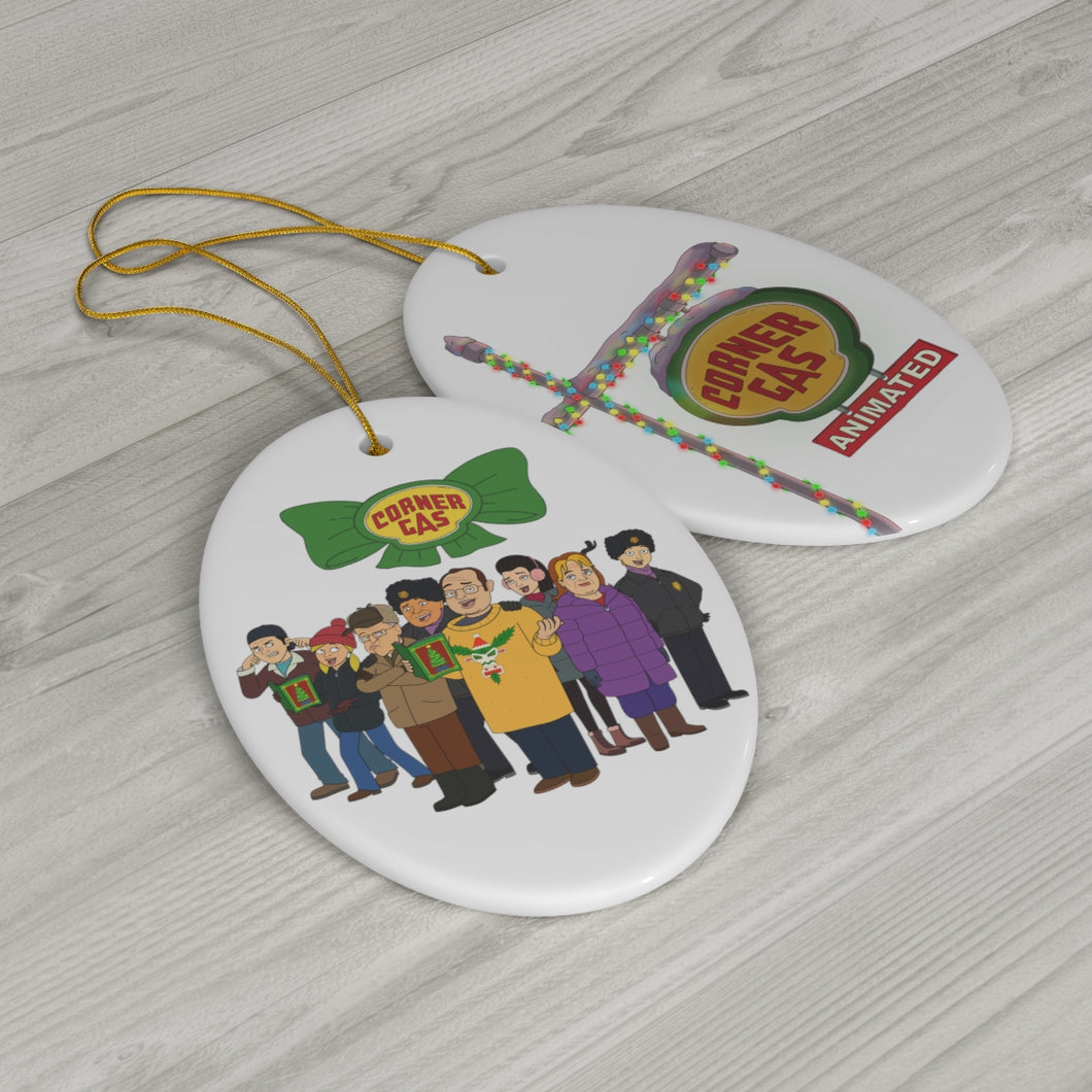 Corner Gas Double-Sided Oval Holiday Group Ornament